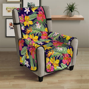 Tropical Alstroemeria Pattern Print Armchair Protector