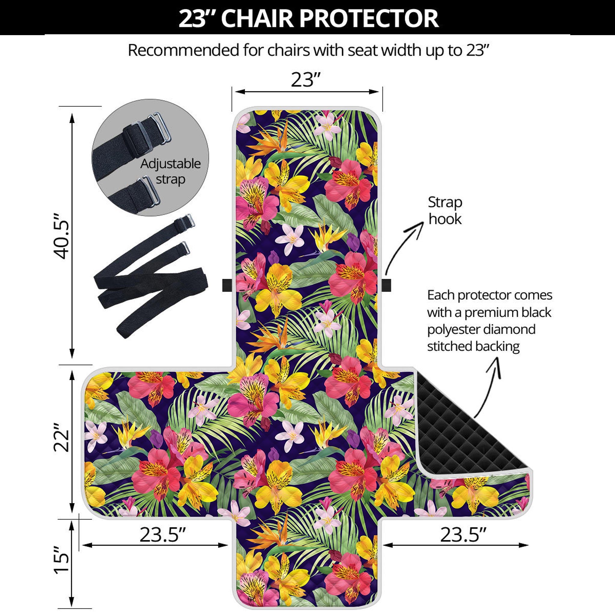 Tropical Alstroemeria Pattern Print Armchair Protector