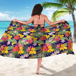 Tropical Alstroemeria Pattern Print Beach Sarong Wrap
