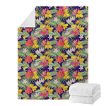 Tropical Alstroemeria Pattern Print Blanket