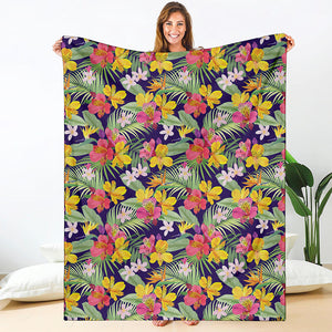 Tropical Alstroemeria Pattern Print Blanket