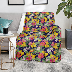 Tropical Alstroemeria Pattern Print Blanket