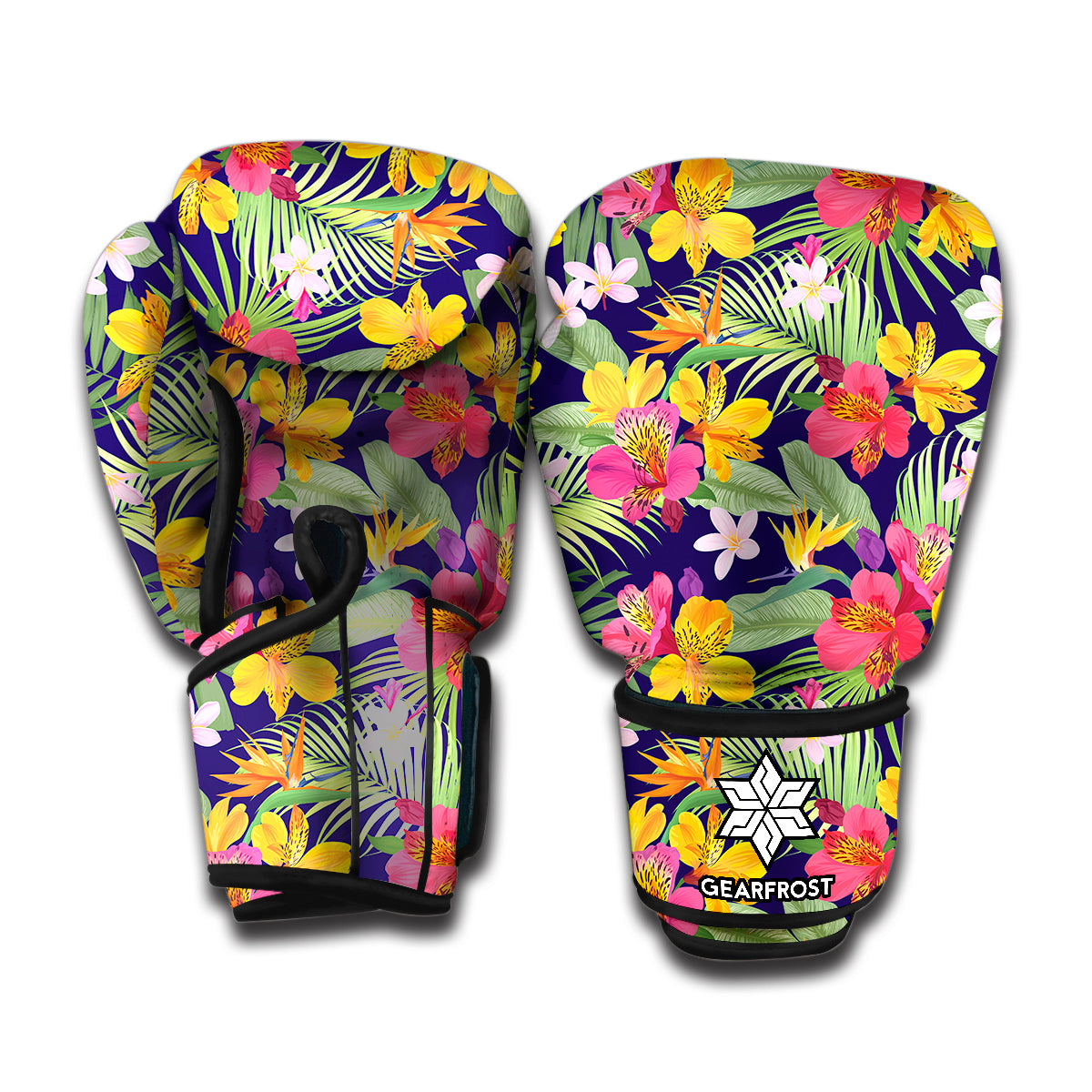 Tropical Alstroemeria Pattern Print Boxing Gloves