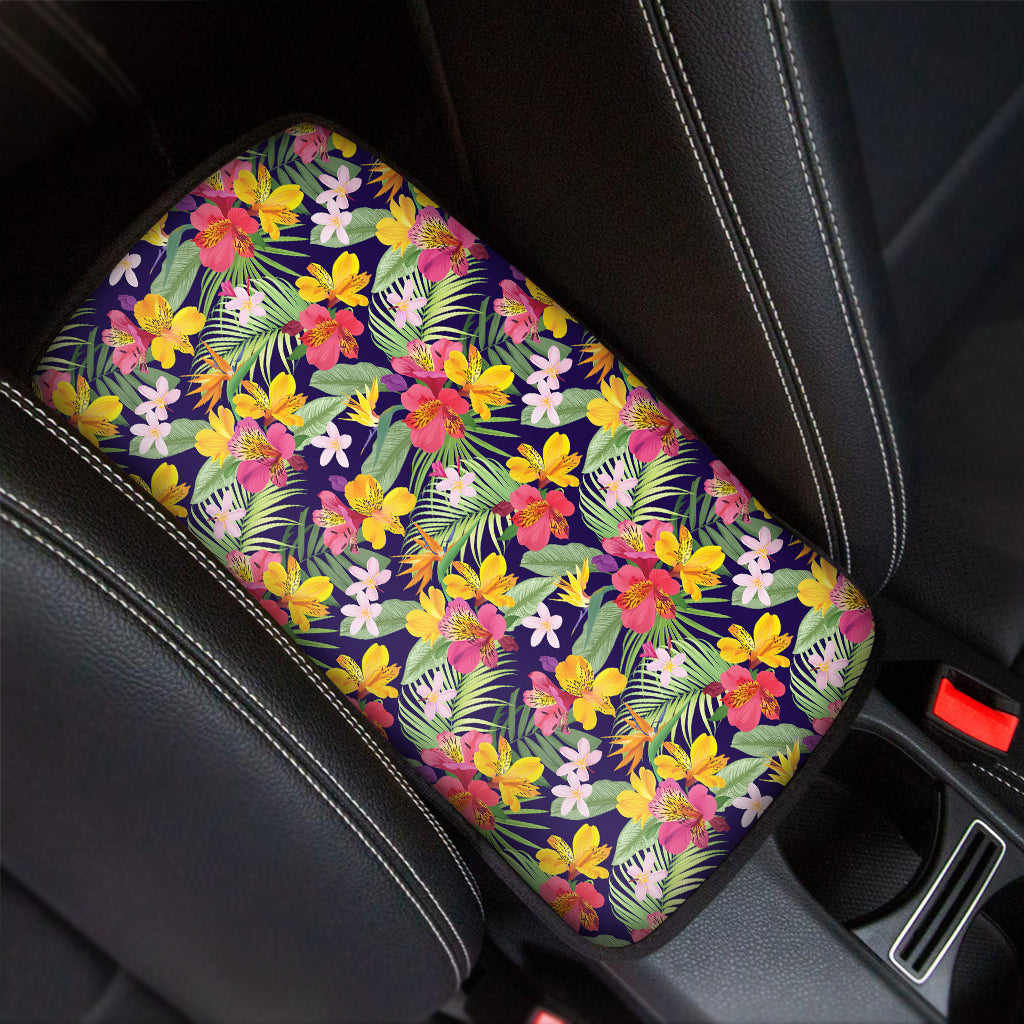 Tropical Alstroemeria Pattern Print Car Center Console Cover