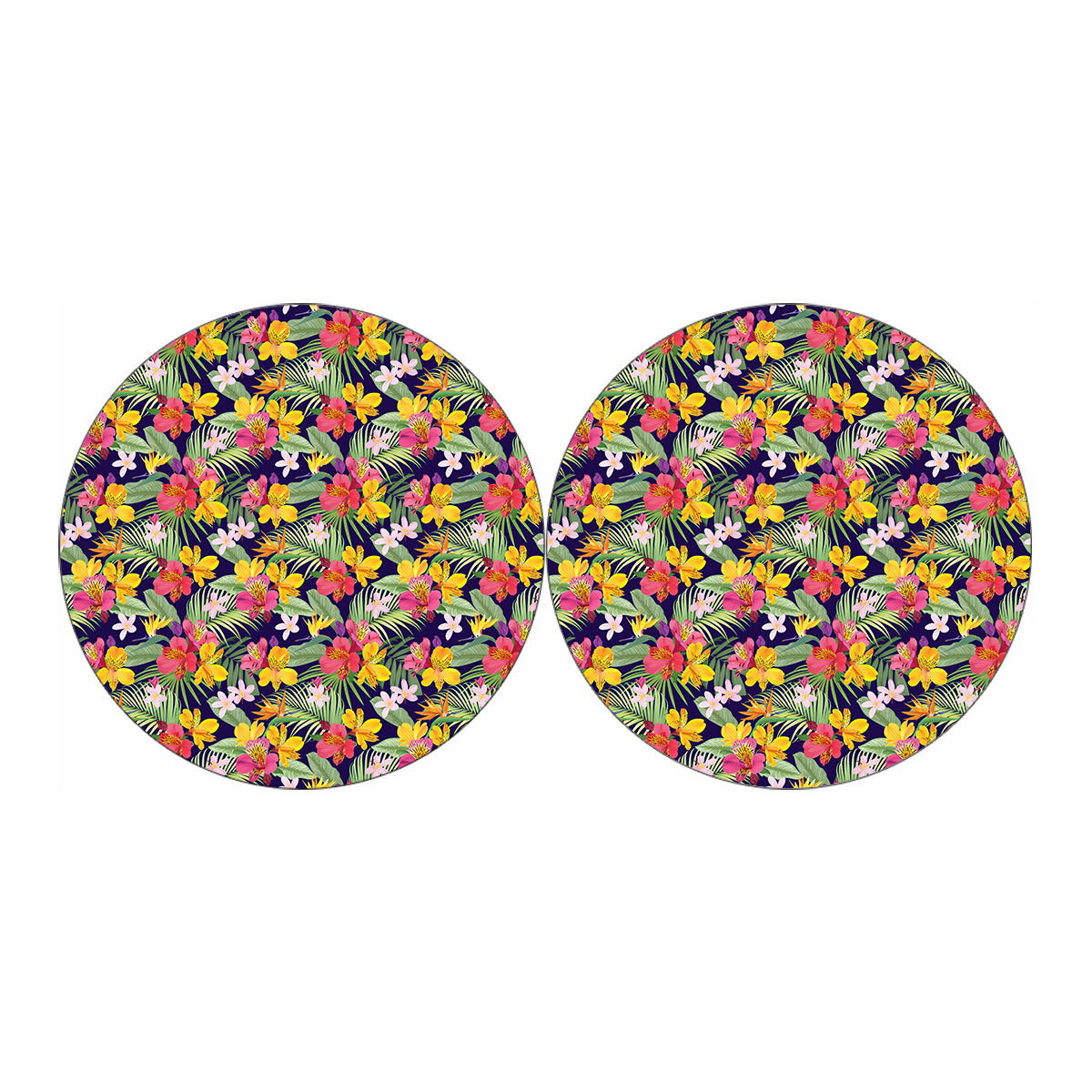 Tropical Alstroemeria Pattern Print Car Coasters