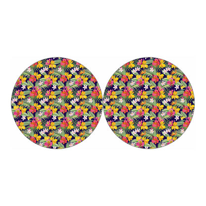 Tropical Alstroemeria Pattern Print Car Coasters