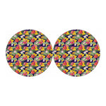 Tropical Alstroemeria Pattern Print Car Coasters