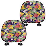 Tropical Alstroemeria Pattern Print Car Headrest Covers
