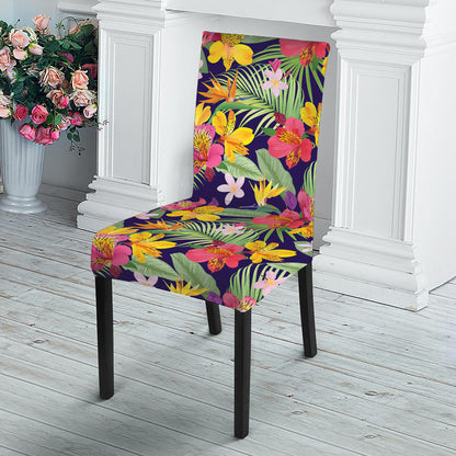 Tropical Alstroemeria Pattern Print Dining Chair Slipcover