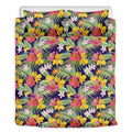 Tropical Alstroemeria Pattern Print Duvet Cover Bedding Set