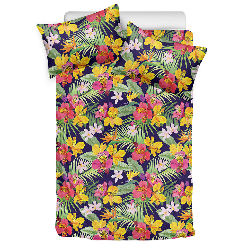 Tropical Alstroemeria Pattern Print Duvet Cover Bedding Set