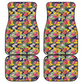 Tropical Alstroemeria Pattern Print Front and Back Car Floor Mats