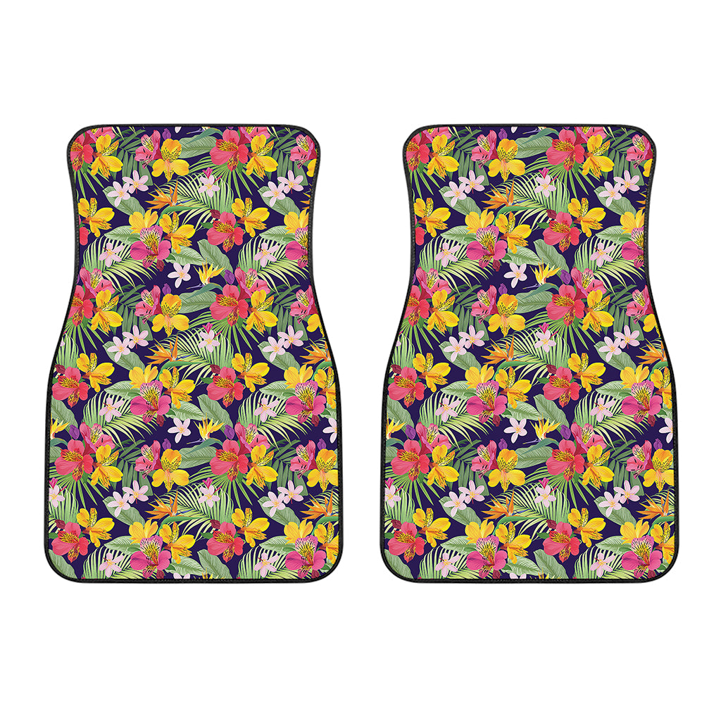 Tropical Alstroemeria Pattern Print Front Car Floor Mats