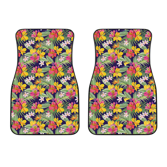 Tropical Alstroemeria Pattern Print Front Car Floor Mats