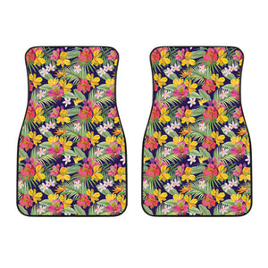 Tropical Alstroemeria Pattern Print Front Car Floor Mats