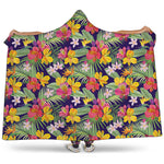 Tropical Alstroemeria Pattern Print Hooded Blanket