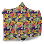 Tropical Alstroemeria Pattern Print Hooded Blanket
