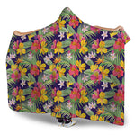 Tropical Alstroemeria Pattern Print Hooded Blanket