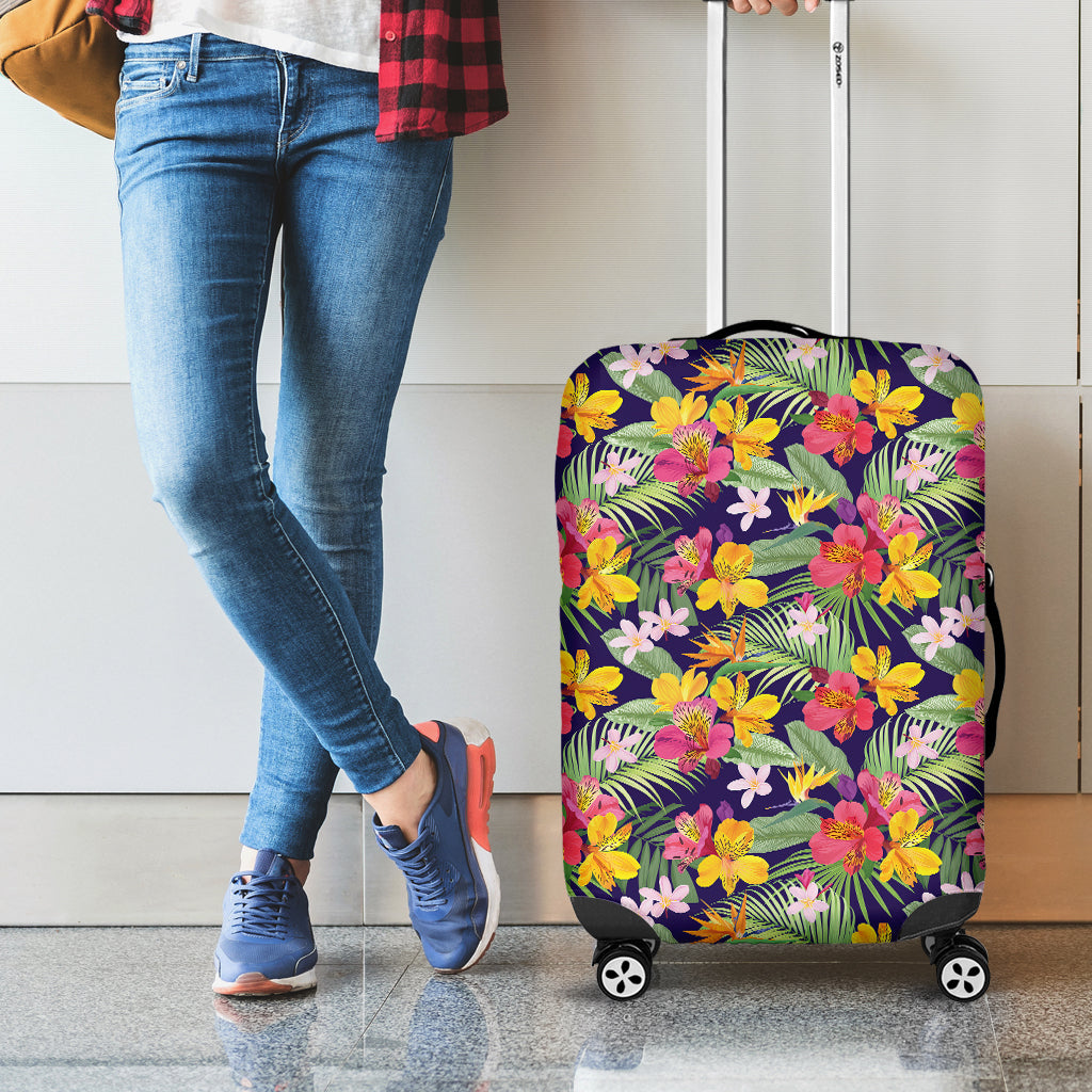 Tropical Alstroemeria Pattern Print Luggage Cover