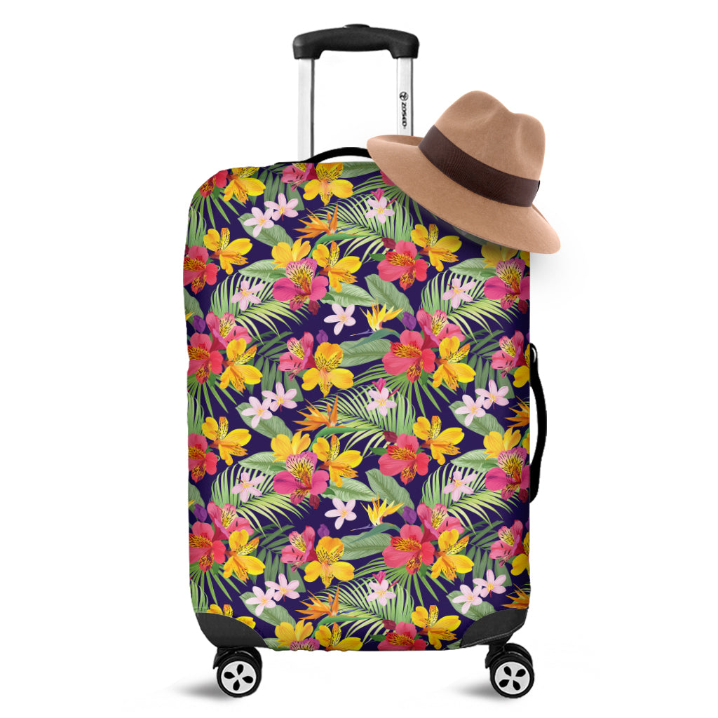 Tropical Alstroemeria Pattern Print Luggage Cover