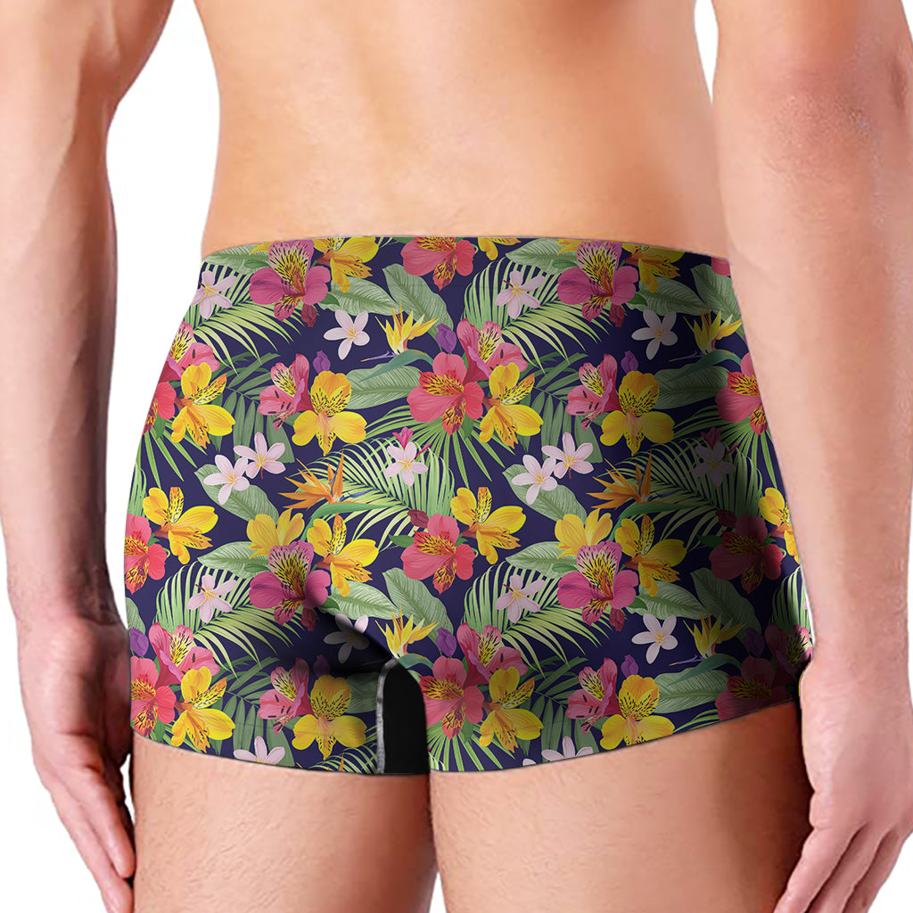 Tropical Alstroemeria Pattern Print Men's Boxer Briefs