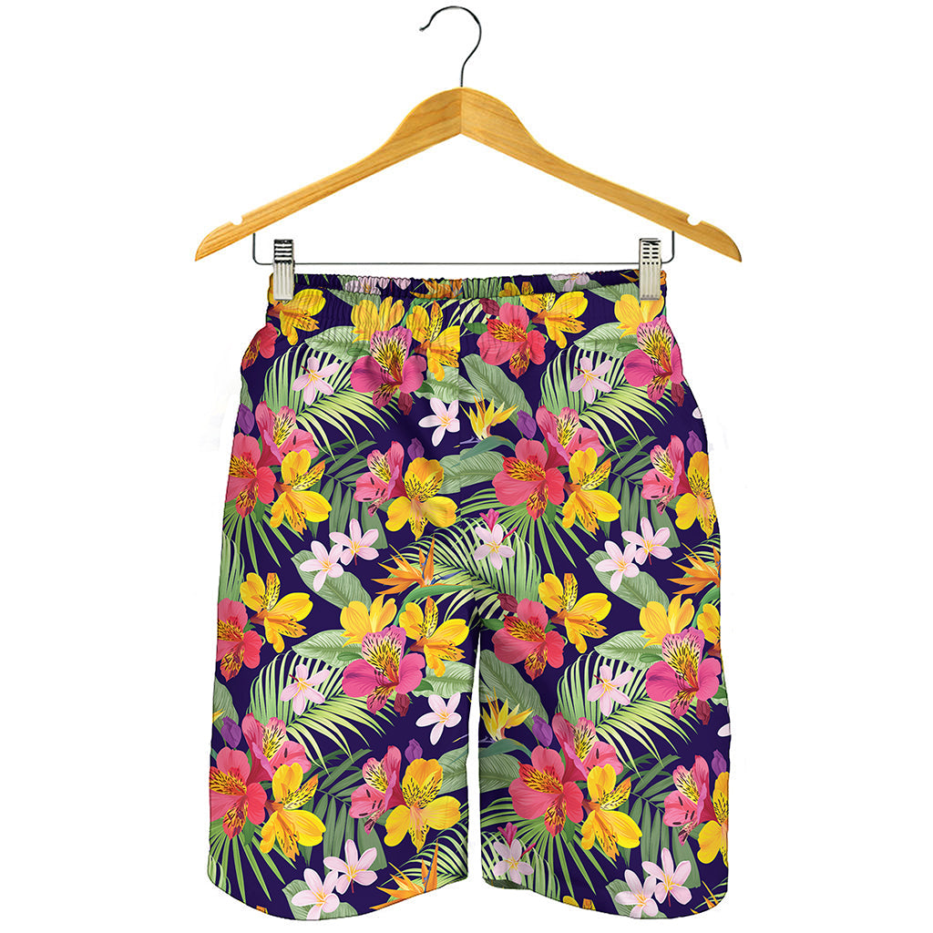 Tropical Alstroemeria Pattern Print Men's Shorts