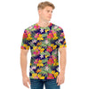 Tropical Alstroemeria Pattern Print Men's T-Shirt