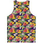 Tropical Alstroemeria Pattern Print Men's Tank Top