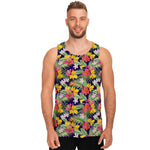 Tropical Alstroemeria Pattern Print Men's Tank Top