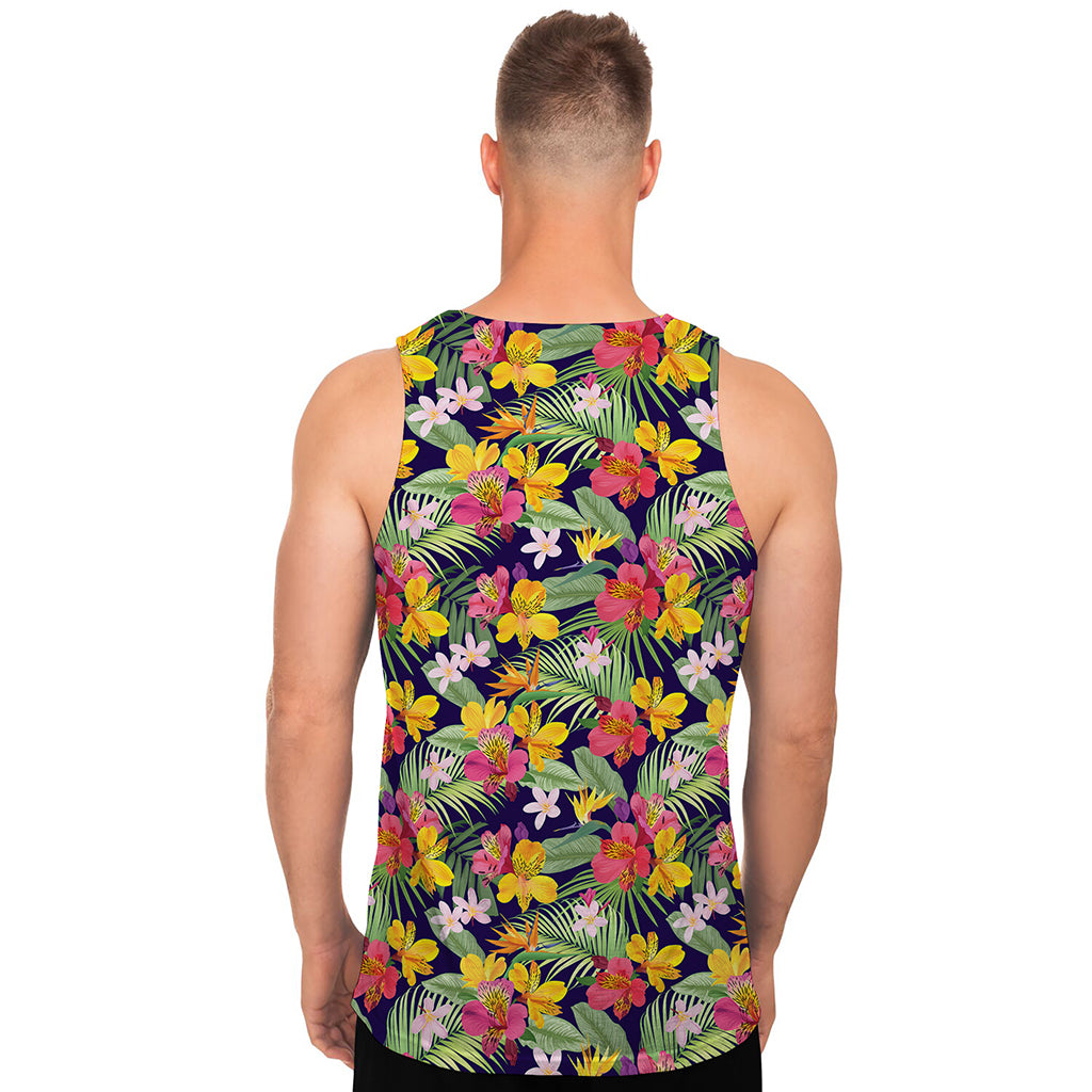 Tropical Alstroemeria Pattern Print Men's Tank Top