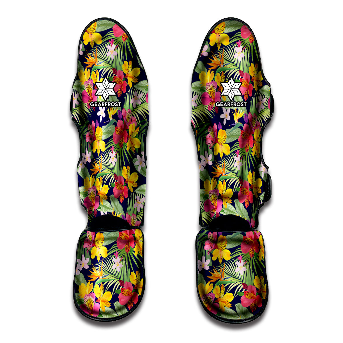 Tropical Alstroemeria Pattern Print Muay Thai Shin Guard