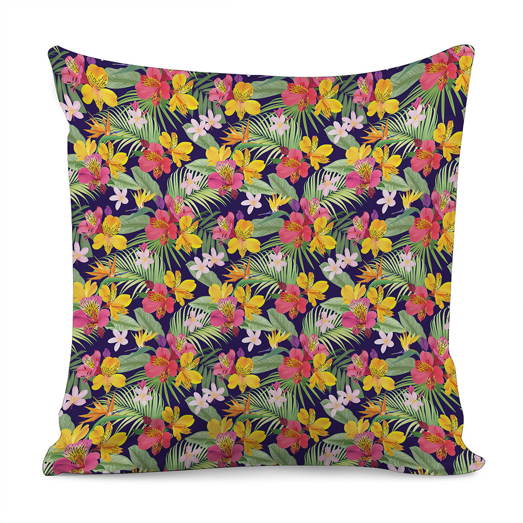 Tropical Alstroemeria Pattern Print Pillow Cover