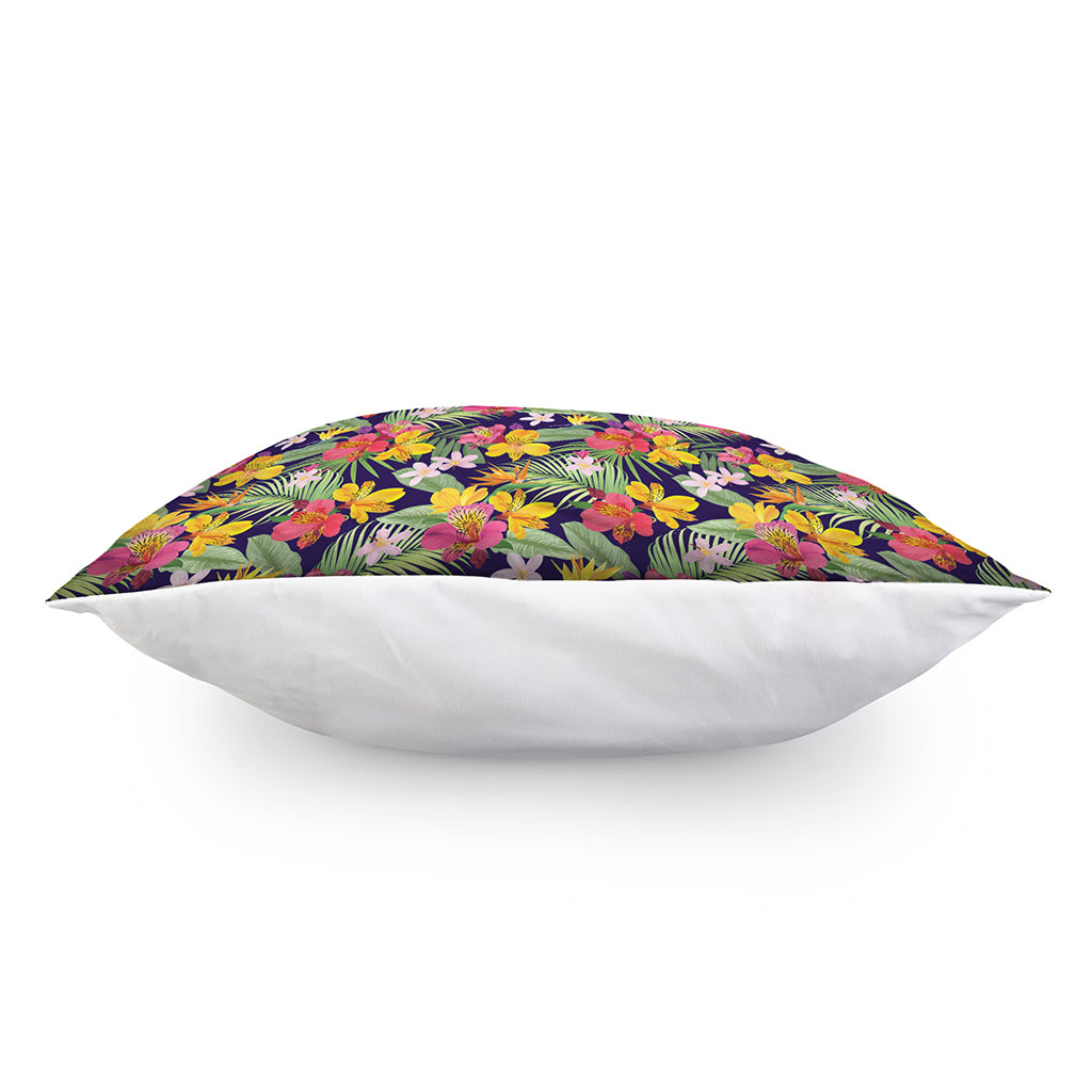 Tropical Alstroemeria Pattern Print Pillow Cover