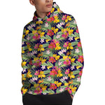 Tropical Alstroemeria Pattern Print Pullover Hoodie