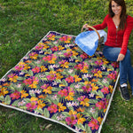 Tropical Alstroemeria Pattern Print Quilt