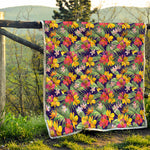 Tropical Alstroemeria Pattern Print Quilt
