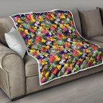 Tropical Alstroemeria Pattern Print Quilt