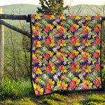 Tropical Alstroemeria Pattern Print Quilt