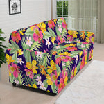 Tropical Alstroemeria Pattern Print Sofa Cover