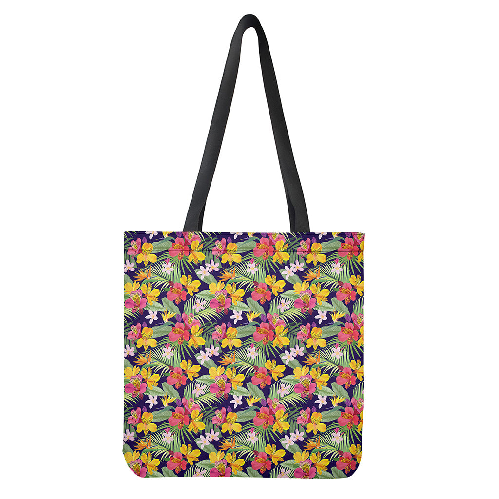 Tropical Alstroemeria Pattern Print Tote Bag
