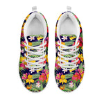 Tropical Alstroemeria Pattern Print White Sneakers