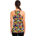 Tropical Alstroemeria Pattern Print Women's Racerback Tank Top