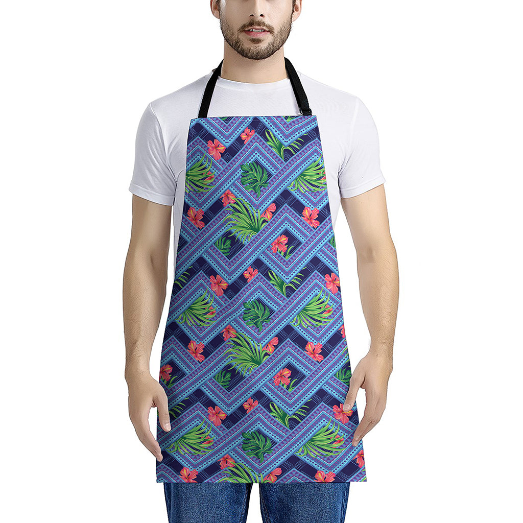 Tropical Aztec Geometric Pattern Print Apron