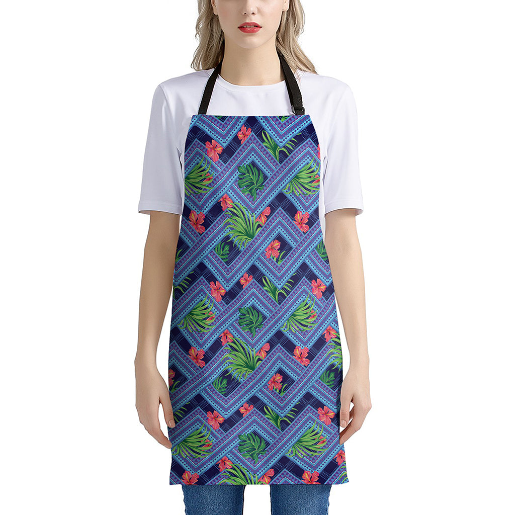 Tropical Aztec Geometric Pattern Print Apron