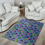 Tropical Aztec Geometric Pattern Print Area Rug