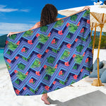 Tropical Aztec Geometric Pattern Print Beach Sarong Wrap