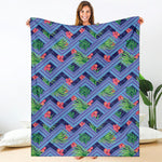 Tropical Aztec Geometric Pattern Print Blanket