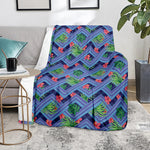 Tropical Aztec Geometric Pattern Print Blanket