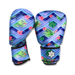 Tropical Aztec Geometric Pattern Print Boxing Gloves