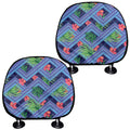 Tropical Aztec Geometric Pattern Print Car Headrest Covers